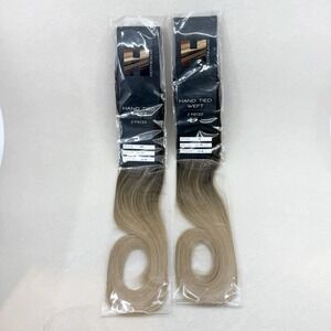 Hotheads Hand Tied Weft 22" 100% Virgin Remy 5/23 Color Melt Brown To Blonde
